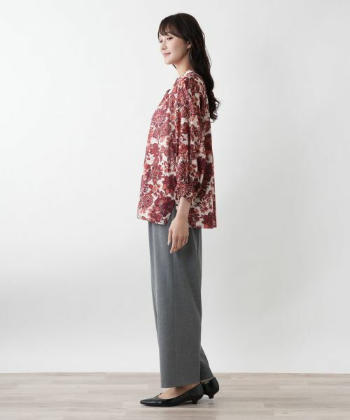 Leilian PLUS HOUSE / レリアンプラスハウス シャツ・ブラウス | フラワー柄バンドカラーブラウス | 詳細2