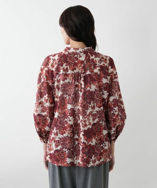 Leilian PLUS HOUSE / レリアンプラスハウス シャツ・ブラウス | フラワー柄バンドカラーブラウス | 詳細6