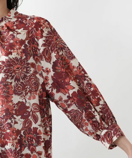 Leilian PLUS HOUSE / レリアンプラスハウス シャツ・ブラウス | フラワー柄バンドカラーブラウス | 詳細9