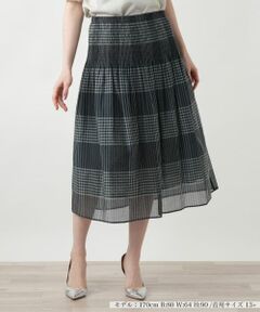 Leilian PLUS HOUSE / レリアンプラスハウス ミニ・ひざ丈スカート | 【店舗人気】チェックフレアスカート【Leilian WHITE LABEL】