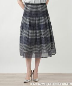 Leilian PLUS HOUSE / レリアンプラスハウス ミニ・ひざ丈スカート | 【店舗人気】チェックフレアスカート【Leilian WHITE LABEL】