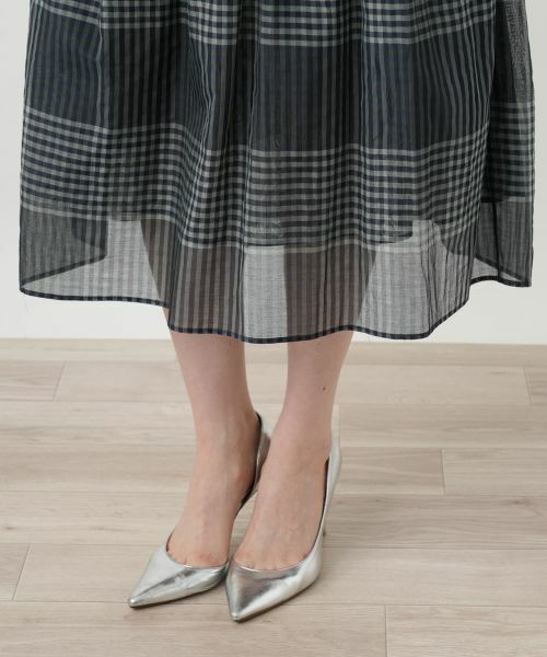 Leilian PLUS HOUSE / レリアンプラスハウス ミニ・ひざ丈スカート | 【店舗人気】チェックフレアスカート【Leilian WHITE LABEL】 | 詳細12