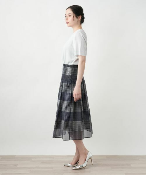 Leilian PLUS HOUSE / レリアンプラスハウス ミニ・ひざ丈スカート | 【店舗人気】チェックフレアスカート【Leilian WHITE LABEL】 | 詳細2