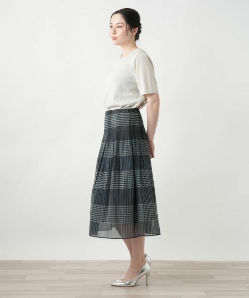 Leilian PLUS HOUSE / レリアンプラスハウス ミニ・ひざ丈スカート | 【店舗人気】チェックフレアスカート【Leilian WHITE LABEL】 | 詳細6