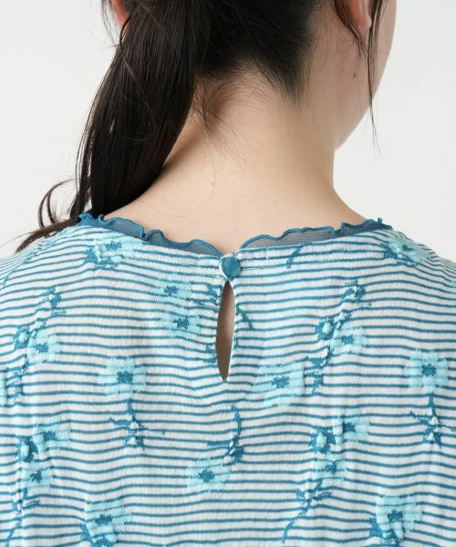Leilian PLUS HOUSE / レリアンプラスハウス カットソー | 【店舗人気】花柄刺繍ボーダーカットソー【Leilian WHITE LABEL】 | 詳細11