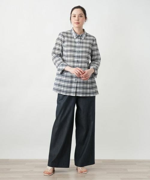 Leilian PLUS HOUSE / レリアンプラスハウス シャツ・ブラウス | 【店舗人気】チェックブラウス【Leilian WHITE LABEL】 | 詳細1