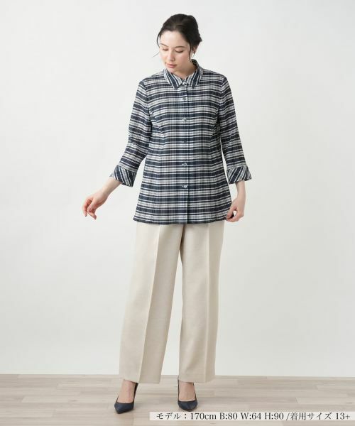 Leilian PLUS HOUSE / レリアンプラスハウス シャツ・ブラウス | 【店舗人気】チェックブラウス【Leilian WHITE LABEL】 | 詳細4