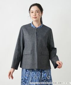 Leilian PLUS HOUSE / レリアンプラスハウス テーラードジャケット | ノーカラージャケット【Leilian WHITE LABEL】