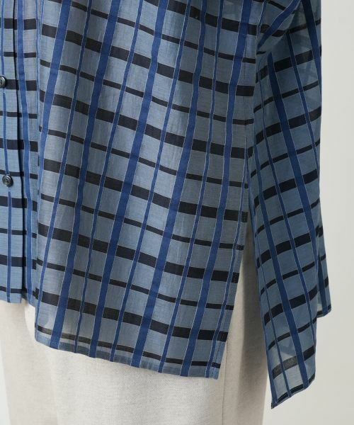 Leilian PLUS HOUSE / レリアンプラスハウス シャツ・ブラウス | 【店舗人気】格子柄ロングブラウス【Leilian WHITE LABEL】 | 詳細10