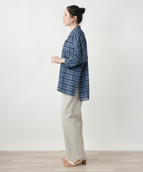 Leilian PLUS HOUSE / レリアンプラスハウス シャツ・ブラウス | 【店舗人気】格子柄ロングブラウス【Leilian WHITE LABEL】 | 詳細2