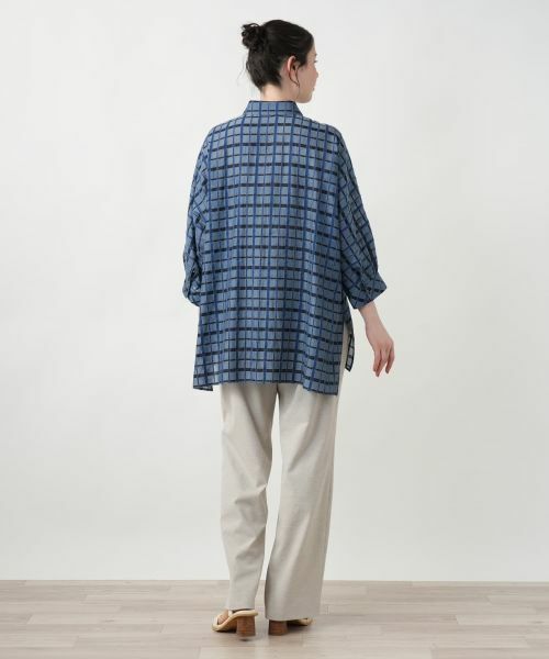 Leilian PLUS HOUSE / レリアンプラスハウス シャツ・ブラウス | 【店舗人気】格子柄ロングブラウス【Leilian WHITE LABEL】 | 詳細3