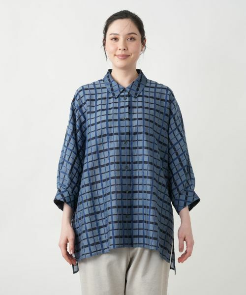 Leilian PLUS HOUSE / レリアンプラスハウス シャツ・ブラウス | 【店舗人気】格子柄ロングブラウス【Leilian WHITE LABEL】 | 詳細4