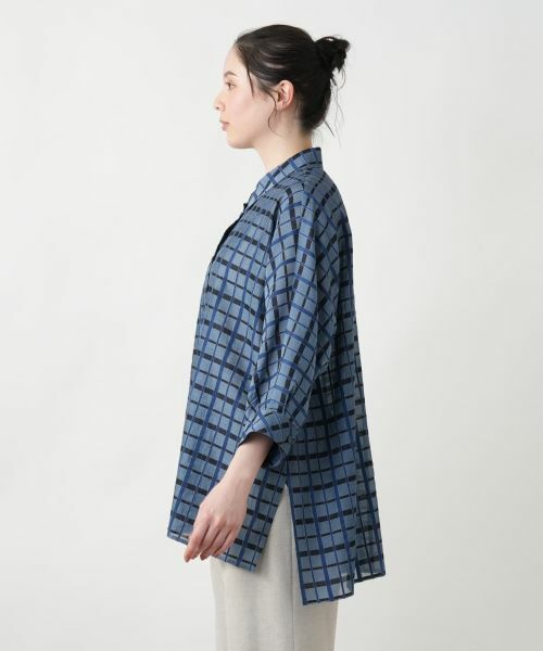 Leilian PLUS HOUSE / レリアンプラスハウス シャツ・ブラウス | 【店舗人気】格子柄ロングブラウス【Leilian WHITE LABEL】 | 詳細5