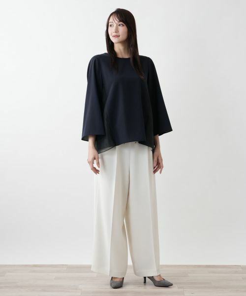 Leilian PLUS HOUSE / レリアンプラスハウス シャツ・ブラウス | 【店舗人気】チュール切替ブラウス【BOURGE】 | 詳細1