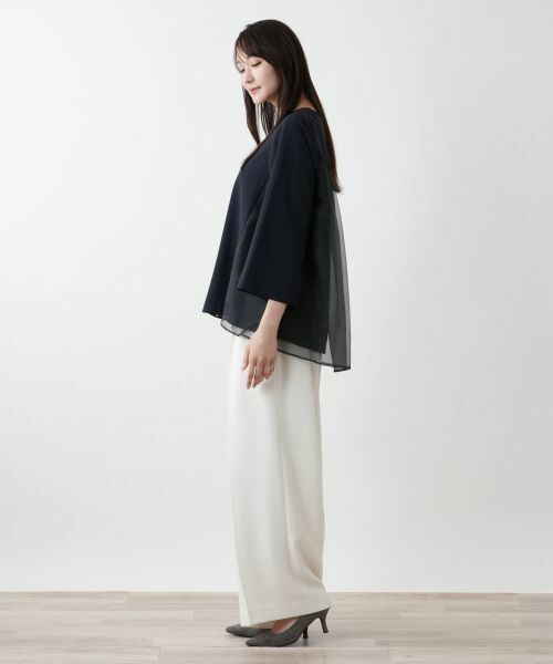 Leilian PLUS HOUSE / レリアンプラスハウス シャツ・ブラウス | 【店舗人気】チュール切替ブラウス【BOURGE】 | 詳細2