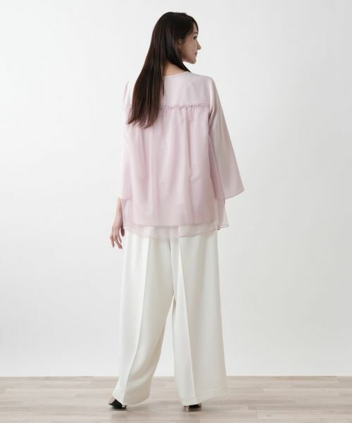 Leilian PLUS HOUSE / レリアンプラスハウス シャツ・ブラウス | 【店舗人気】チュール切替ブラウス【BOURGE】 | 詳細6