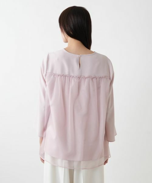 Leilian PLUS HOUSE / レリアンプラスハウス シャツ・ブラウス | 【店舗人気】チュール切替ブラウス【BOURGE】 | 詳細9