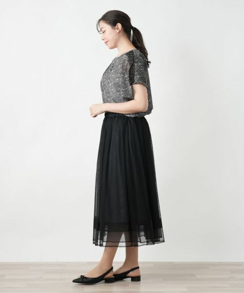 Leilian PLUS HOUSE / レリアンプラスハウス ミニ・ひざ丈スカート | ロングチュールスカート【BOURGE】 | 詳細2