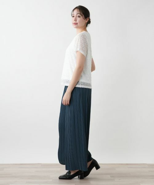 Leilian PLUS HOUSE / レリアンプラスハウス カットソー | ロゴレースカットソー【ROCHAS Premiere】 | 詳細2