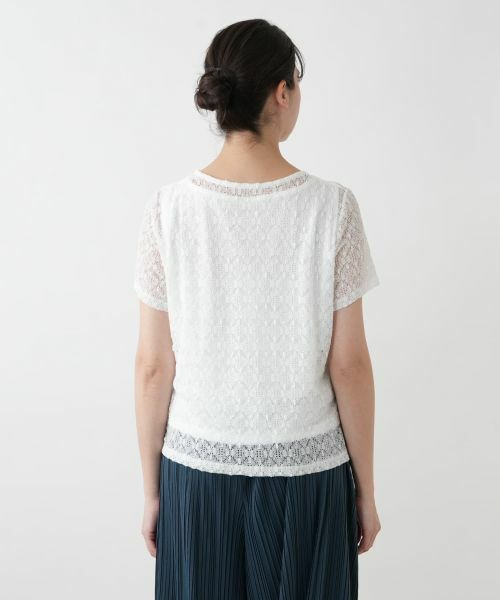 Leilian PLUS HOUSE / レリアンプラスハウス カットソー | ロゴレースカットソー【ROCHAS Premiere】 | 詳細6