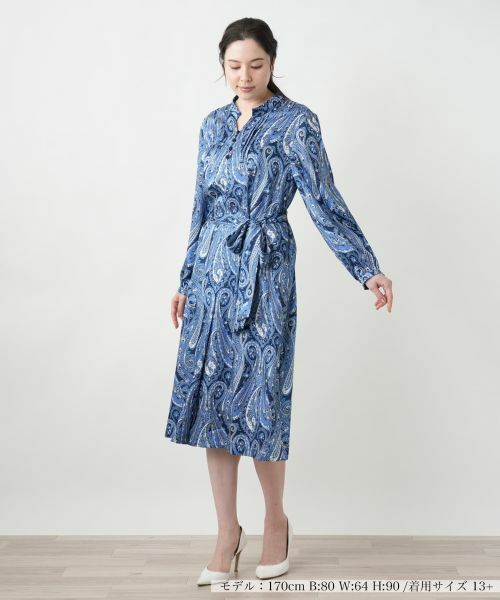 Leilian PLUS HOUSE / レリアンプラスハウス ドレス | 【店舗人気】ペイズリーシャツワンピース【ROCHAS Premiere】【RATTI】 | 詳細1