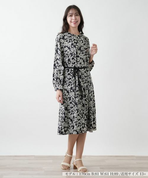 Leilian PLUS HOUSE / レリアンプラスハウス ドレス | 【店舗人気】プリントフレアワンピース【ROCHAS Premiere】 | 詳細1