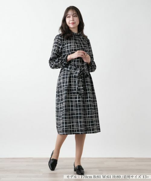 Leilian PLUS HOUSE / レリアンプラスハウス ドレス | 【店舗人気】チェックフレアワンピース【ROCHAS Premiere】【RATTI】 | 詳細1
