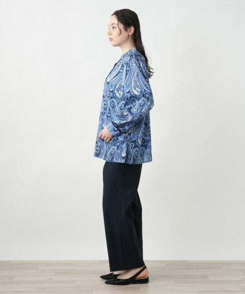 Leilian PLUS HOUSE / レリアンプラスハウス シャツ・ブラウス | 【店舗人気】ペイズリー柄バンドカラーブラウス | 詳細2