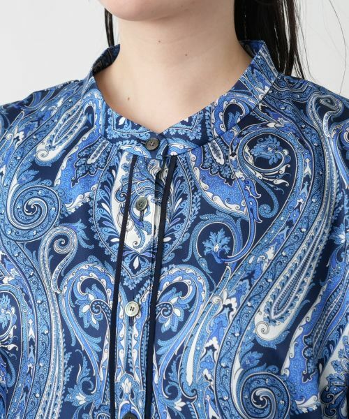 Leilian PLUS HOUSE / レリアンプラスハウス シャツ・ブラウス | 【店舗人気】ペイズリー柄バンドカラーブラウス | 詳細7