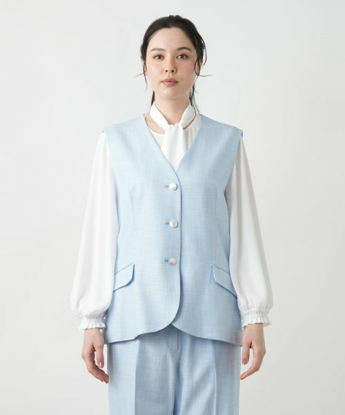 Leilian PLUS HOUSE / レリアンプラスハウス テーラードジャケット | Vネックベスト【ROCHAS Premiere】 | 詳細4