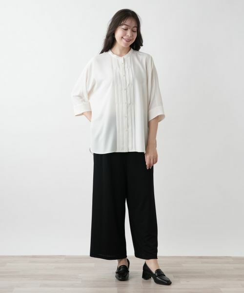 Leilian PLUS HOUSE / レリアンプラスハウス シャツ・ブラウス | 【店舗人気】バンドカラーブラウス【ROCHAS Premiere】 | 詳細1