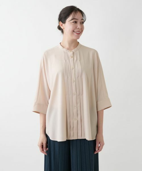 ROCHAS 贅沢フリルブラウス イタリア製　サイズ40 セール】 【店舗人気】バンドカラーブラウス【ROCHAS Premiere
