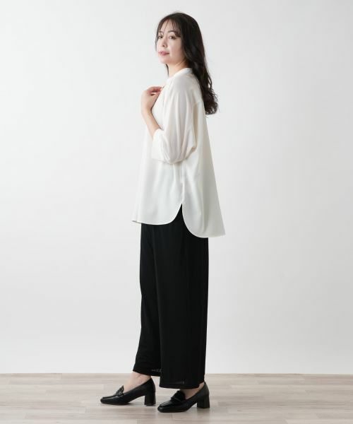 Leilian PLUS HOUSE / レリアンプラスハウス シャツ・ブラウス | 【店舗人気】バンドカラーブラウス【ROCHAS Premiere】 | 詳細2