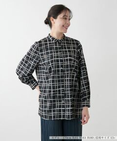 Leilian PLUS HOUSE / レリアンプラスハウス シャツ・ブラウス | 【店舗人気】チェックバンドカラーブラウス【ROCHAS Premiere】【RATTI】