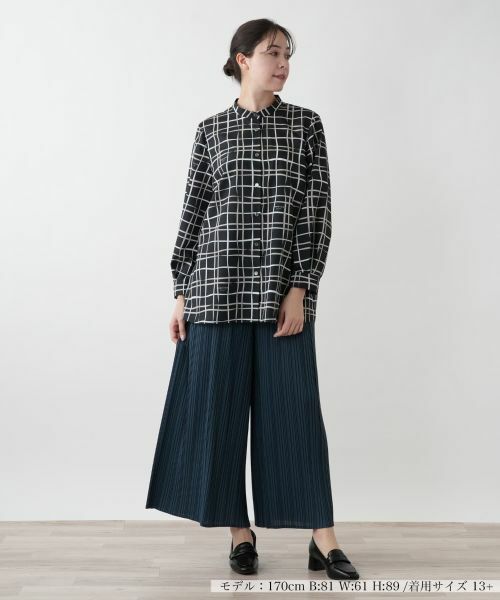 Leilian PLUS HOUSE / レリアンプラスハウス シャツ・ブラウス | 【店舗人気】チェックバンドカラーブラウス【ROCHAS Premiere】【RATTI】 | 詳細1