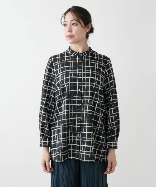 Leilian PLUS HOUSE / レリアンプラスハウス シャツ・ブラウス | 【店舗人気】チェックバンドカラーブラウス【ROCHAS Premiere】【RATTI】 | 詳細4