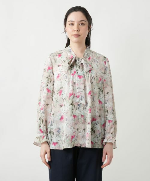 Leilian PLUS HOUSE / レリアンプラスハウス シャツ・ブラウス | 【店舗人気】花柄ボウタイブラウス【ROCHAS Premiere】【ERICA】 | 詳細4