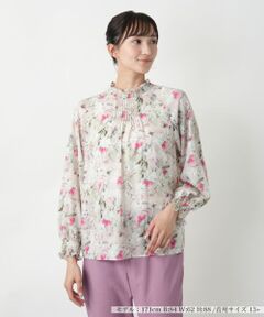 Leilian PLUS HOUSE / レリアンプラスハウス シャツ・ブラウス | フラワープリントブラウス【ROCHAS Premiere】【ERICA】