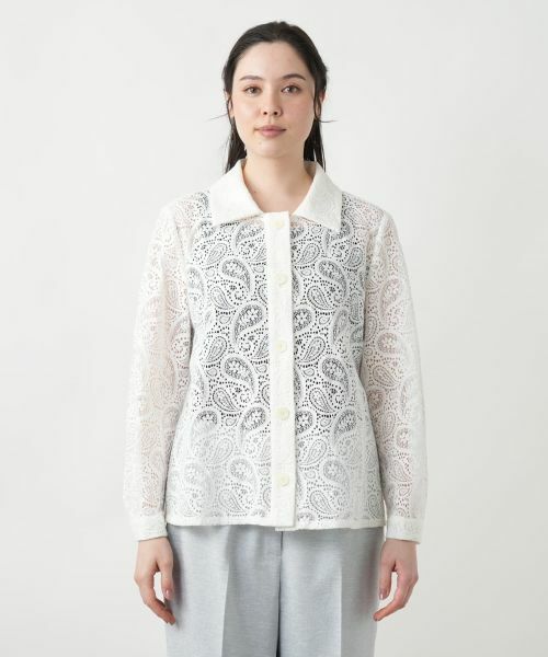 Leilian PLUS HOUSE / レリアンプラスハウス シャツ・ブラウス | 【店舗人気】ペイズリーレースブラウス【ROCHAS Premiere】 | 詳細4