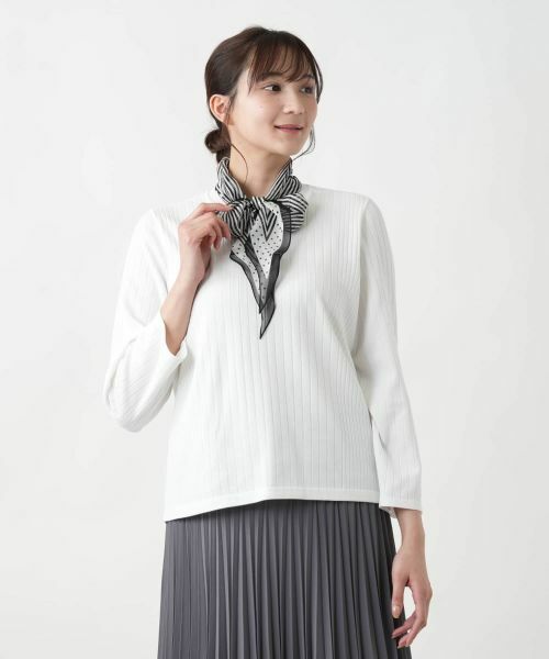 Leilian PLUS HOUSE / レリアンプラスハウス バンダナ・スカーフ | 【店舗人気】ストライプ切替スカーフ | 詳細5