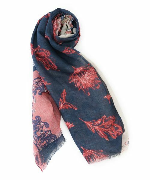 Leilian PLUS HOUSE/レリアンプラスハウス 【店舗人気】柄ストール【MIAN】 レッド その他 Leilian PLUS HOUSE/レリアンプラスハウス 【店舗人気】柄ストール【MIAN】 レッド その他