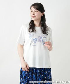 Leilian PLUS HOUSE / レリアンプラスハウス カットソー | 【店舗人気】刺繍プリントTシャツ【MUSE BY ROCHAS Premiere】