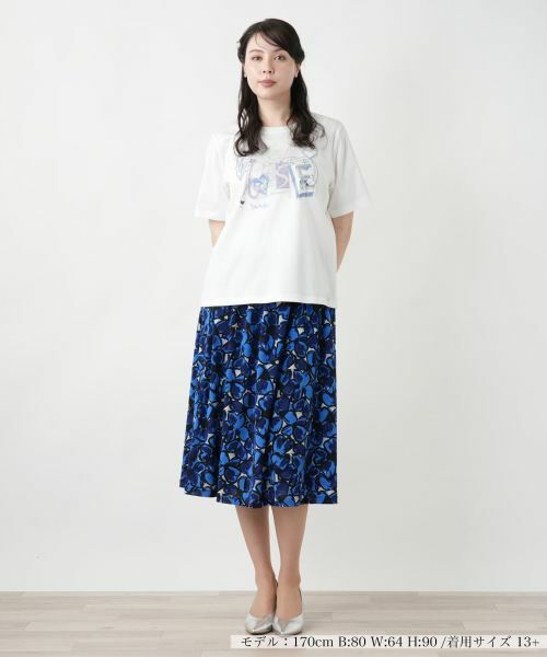 Leilian PLUS HOUSE / レリアンプラスハウス カットソー | 【店舗人気】刺繍プリントTシャツ【MUSE BY ROCHAS Premiere】 | 詳細4