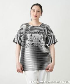 Leilian PLUS HOUSE / レリアンプラスハウス カットソー | 【店舗人気】コード刺繍ボーダーカットソー【プラス企画】