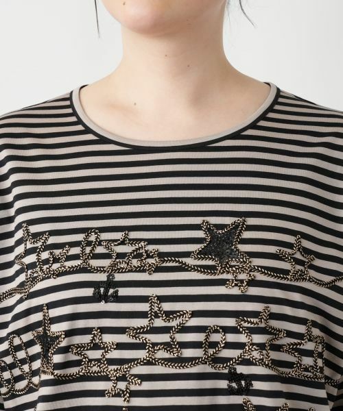 Leilian PLUS HOUSE / レリアンプラスハウス カットソー | 【店舗人気】コード刺繍ボーダーカットソー【プラス企画】 | 詳細10
