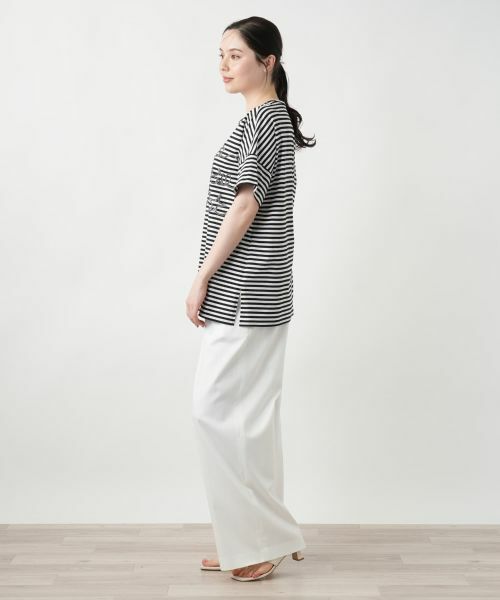 Leilian PLUS HOUSE / レリアンプラスハウス カットソー | 【店舗人気】コード刺繍ボーダーカットソー【プラス企画】 | 詳細2