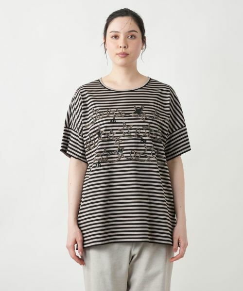 Leilian PLUS HOUSE / レリアンプラスハウス カットソー | 【店舗人気】コード刺繍ボーダーカットソー【プラス企画】 | 詳細7