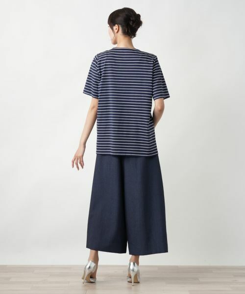 Leilian PLUS HOUSE / レリアンプラスハウス カットソー | 【店舗人気】刺繍ボーダーカットソー【プラス企画】 | 詳細3