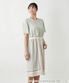 Leilian PLUS HOUSE / レリアンプラスハウス ドレス | スカーフ柄ワンピ−ス