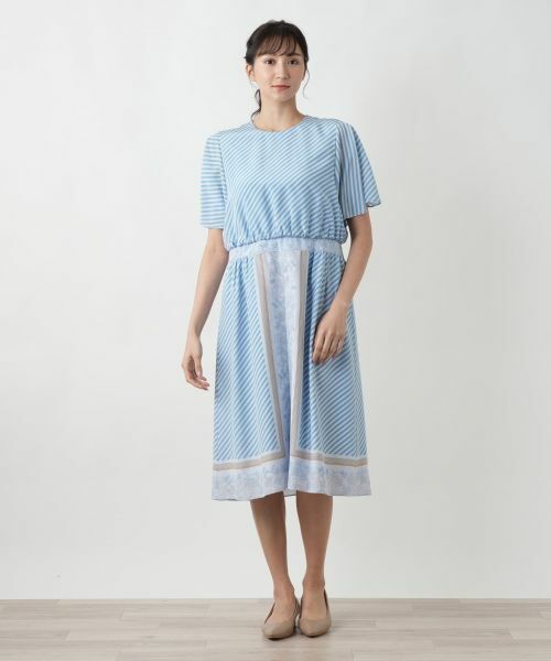 Leilian PLUS HOUSE / レリアンプラスハウス ドレス | スカーフ柄ワンピ−ス | 詳細1